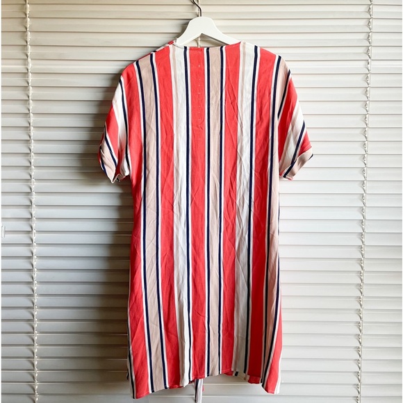 Skylar+Madison Orange Striped Wrap Dress - Picture 4 of 9